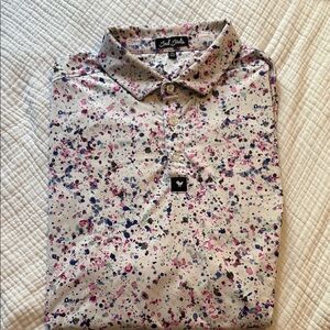 Bad Birdie Pink and Blue Casual Button Down Shirt
